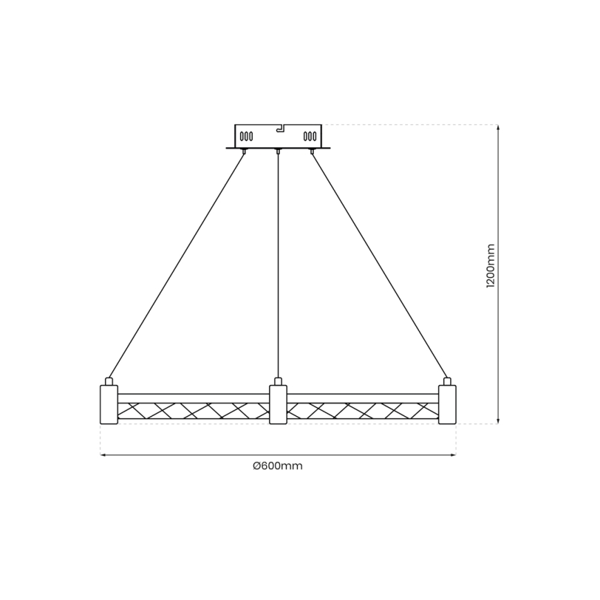 Suspension filaire ELEGANCE LED/36W/230V d. 60 cm doré