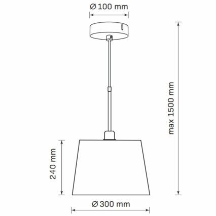 Suspension filaire ELENA 1xE27/20W/230V noir