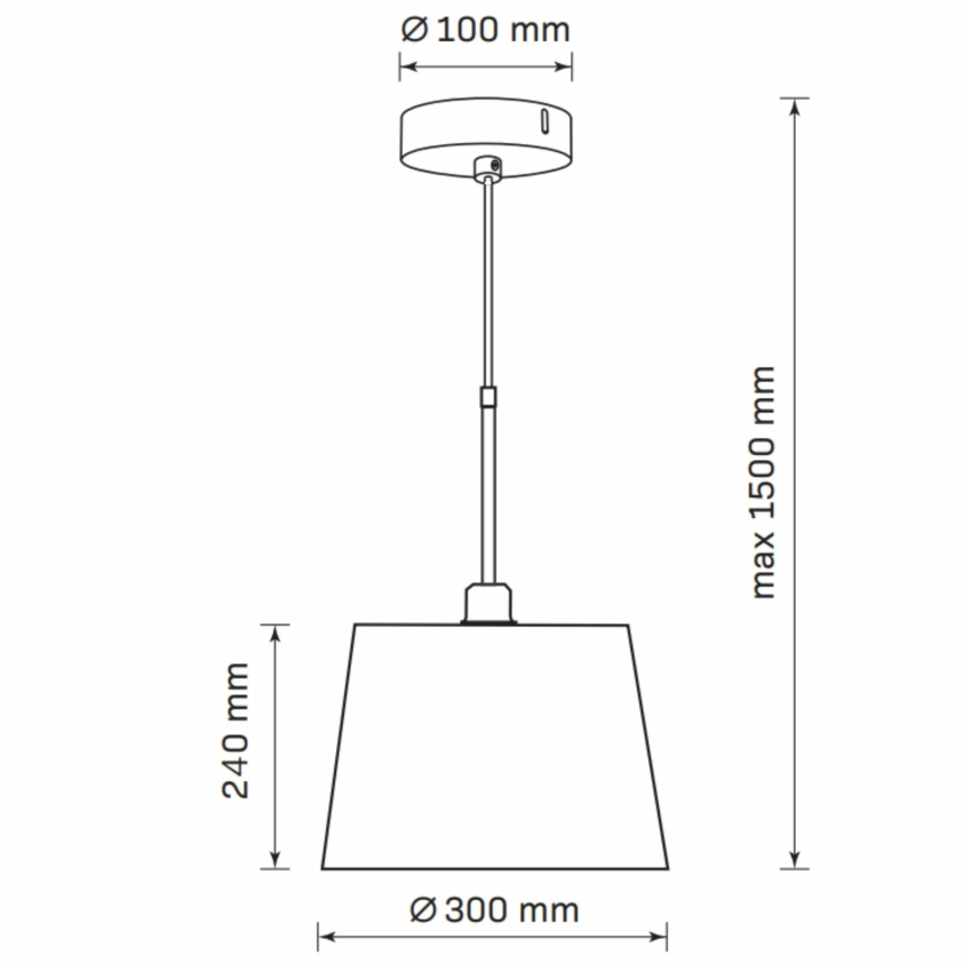 Suspension filaire ELENA 1xE27/20W/230V noir