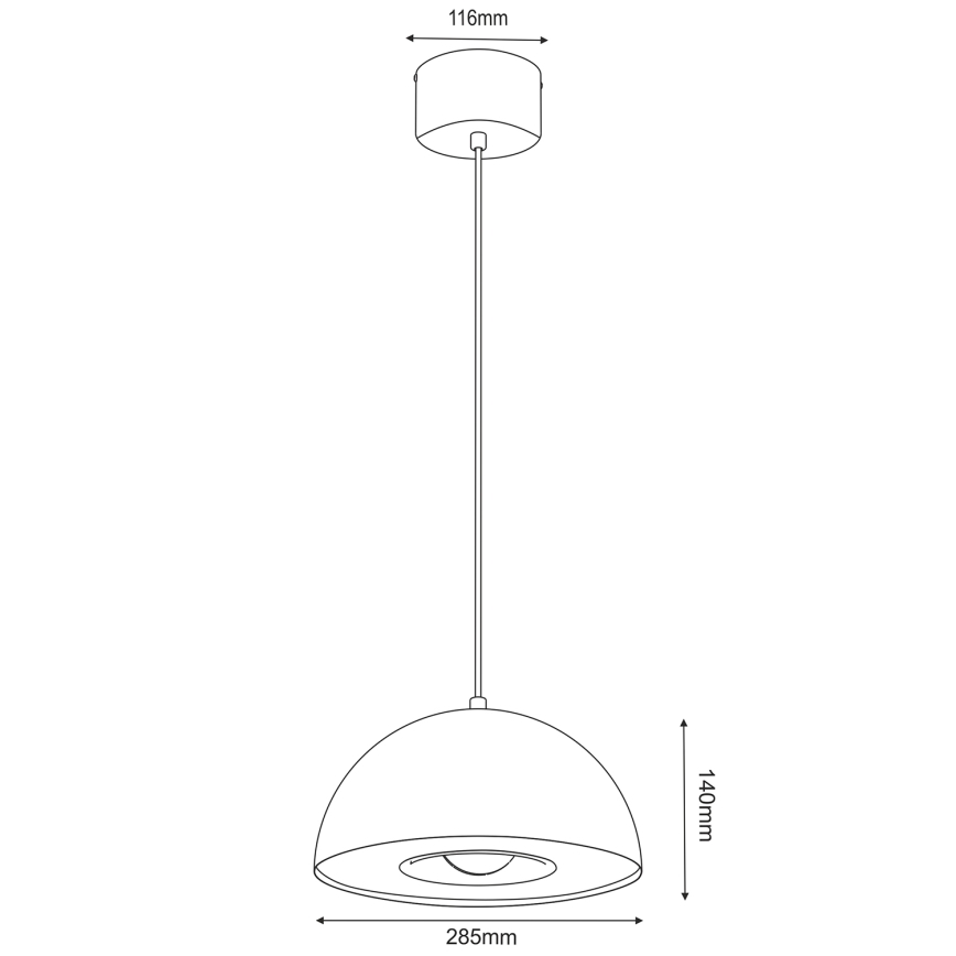 Suspension filaire ELGUND 1xE27/15W/230V d. 28,5 cm beige