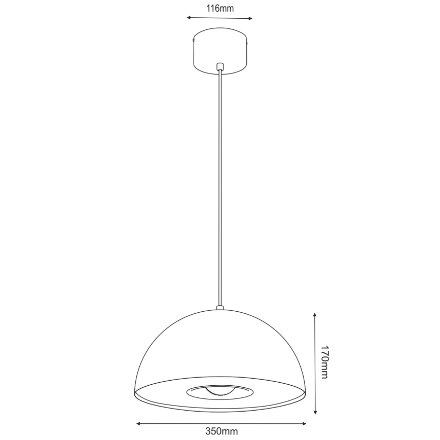 Suspension filaire ELGUND 1xE27/15W/230V d. 35 cm laiton