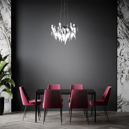 Suspension filaire en cristal 10xG9/40W/230V noir