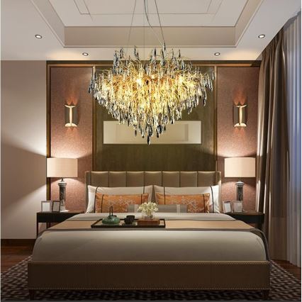 Suspension filaire en cristal 11xG9/40W/230V doré