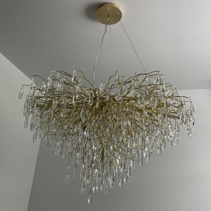 Suspension filaire en cristal 11xG9/40W/230V doré