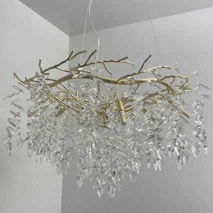 Suspension filaire en cristal 12xG9/40W/230V doré
