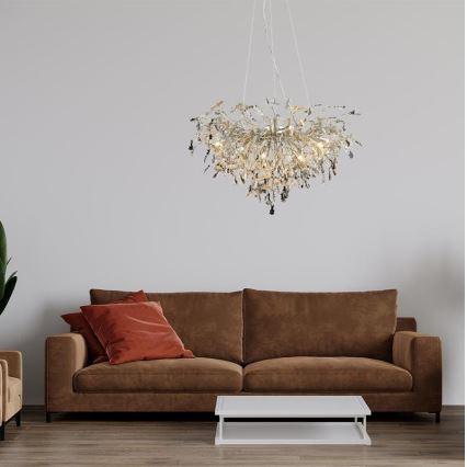 Suspension filaire en cristal 13xG9/40W/230V chrome brillant