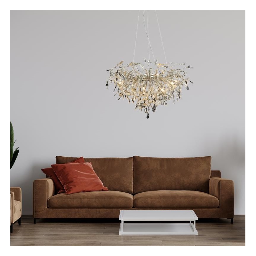 Suspension filaire en cristal 13xG9/40W/230V chrome brillant