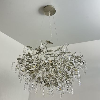Suspension filaire en cristal 13xG9/40W/230V chrome brillant