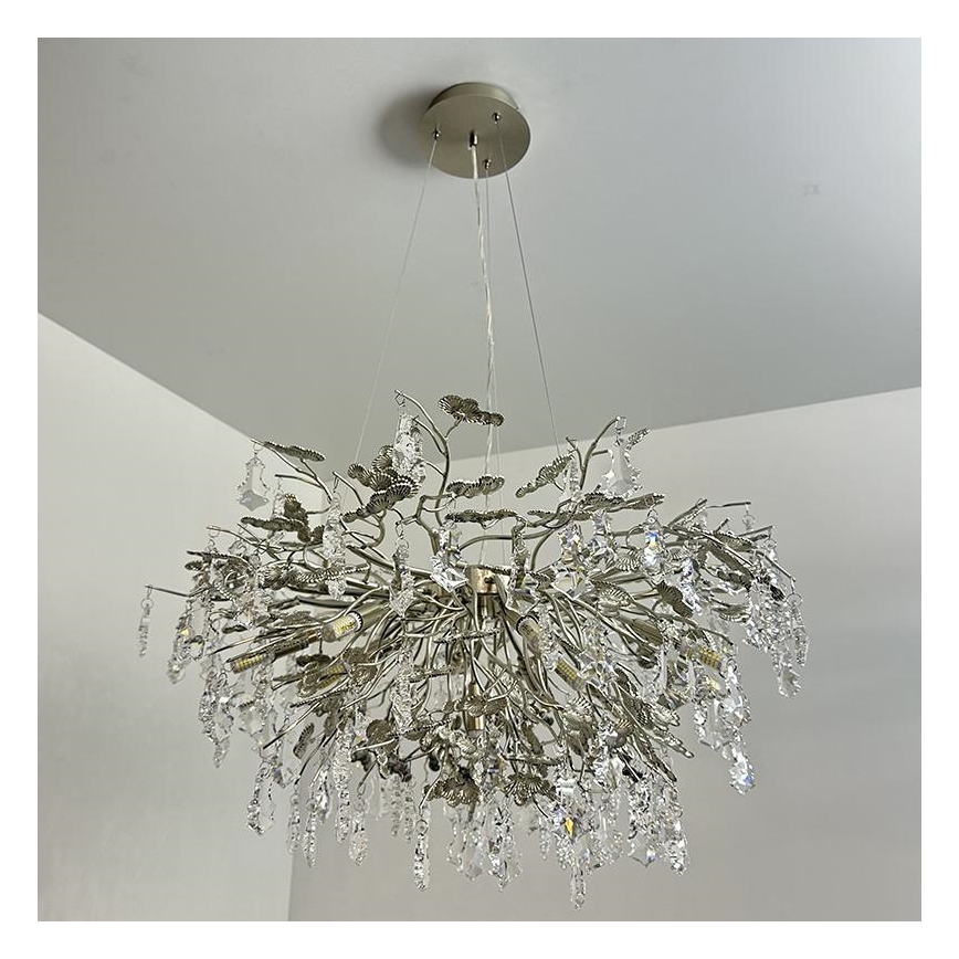 Suspension filaire en cristal 13xG9/40W/230V chrome brillant