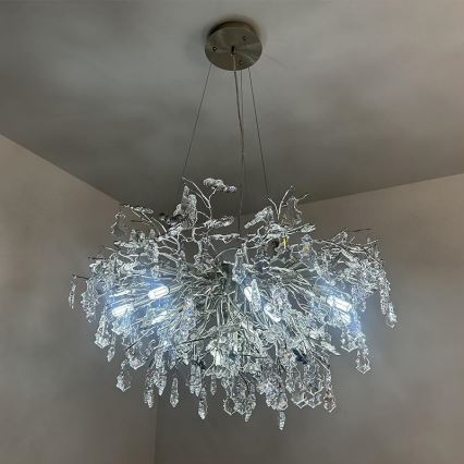 Suspension filaire en cristal 13xG9/40W/230V chrome brillant