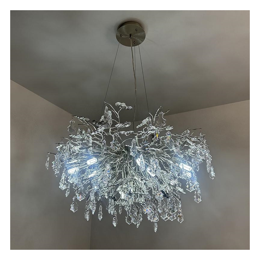 Suspension filaire en cristal 13xG9/40W/230V chrome brillant