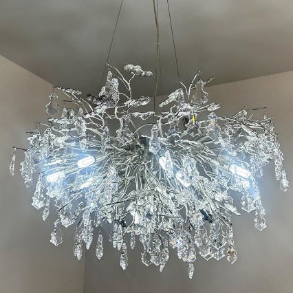 Suspension filaire en cristal 13xG9/40W/230V chrome brillant