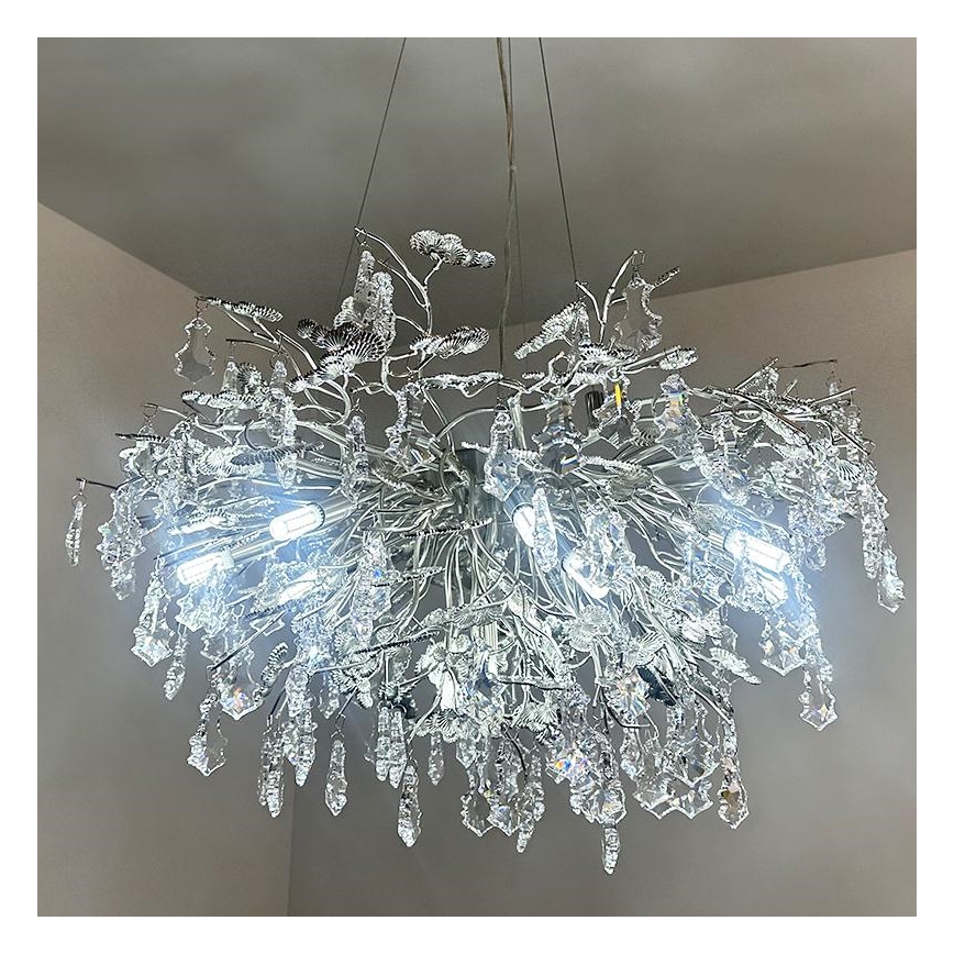 Suspension filaire en cristal 13xG9/40W/230V chrome brillant