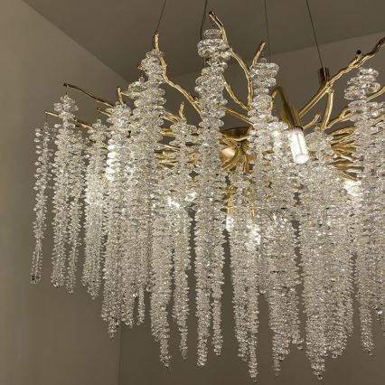 Suspension filaire en cristal 13xG9/40W/230V doré
