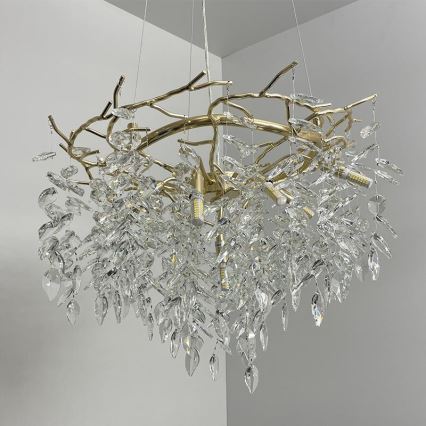 Suspension filaire en cristal 9xG9/40W/230V doré