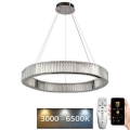 Suspension filaire en cristal à intensité variable LED/50W/230V 3000-6500K chrome brillant + télécommande