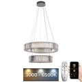 Suspension filaire en cristal à intensité variable LED/65W/230V 3000-6500K chrome brillant + télécommande