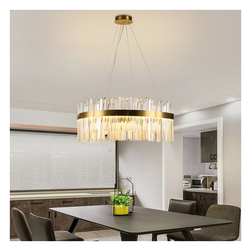 Suspension filaire en cristal à intensité variable LED/80W/230V 3000-6500K + télécommande