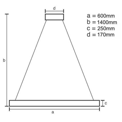 Suspension filaire en cristal à intensité variable LED/80W/230V 3000-6500K + télécommande