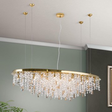Suspension filaire en cristal CRYSTALRIVER 21xG9/40W/230V doré
