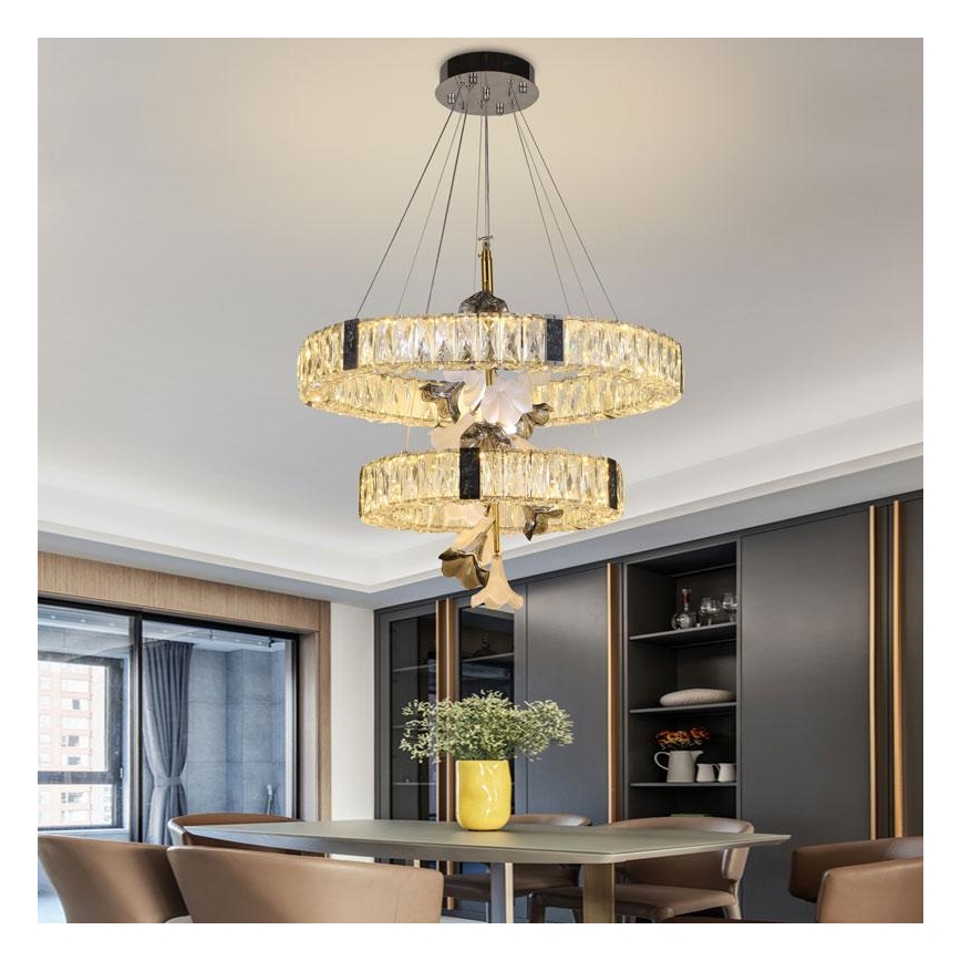 Suspension filaire en cristal LED à intensité variable LED/70W/230V 3000-6500K + télécommande