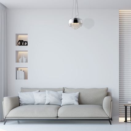 Suspension filaire en cristal LED LUNA 1xE14/40W/230V