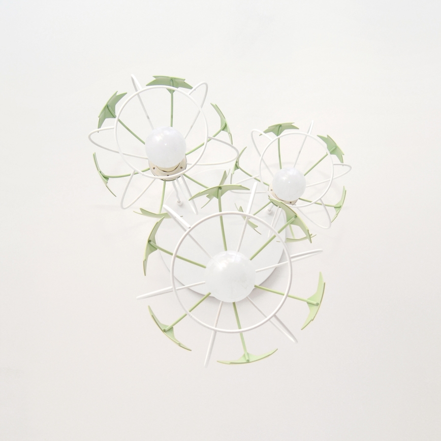 Suspension filaire enfant STARS 3xE27/15W/230V vert/blanc