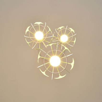 Suspension filaire enfant STARS 3xE27/15W/230V vert/blanc
