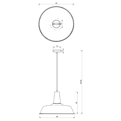 Suspension filaire ENZO 1xE27/60W/230V blanc/rose