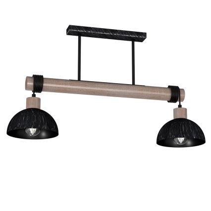 Suspension filaire ERIK 2xE27/60W/230V marron/noire