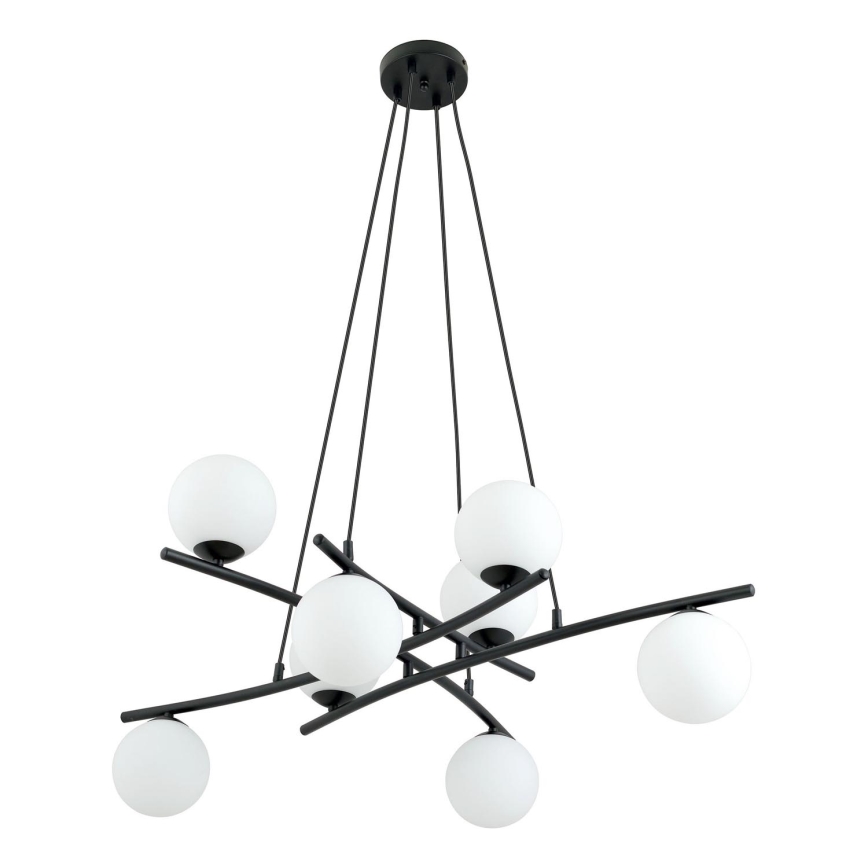 Suspension filaire ESSA 8xE14/10W/230V noir/blanc