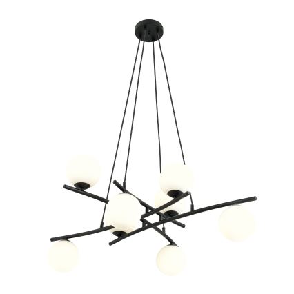 Suspension filaire ESSA 8xE14/10W/230V noir/blanc
