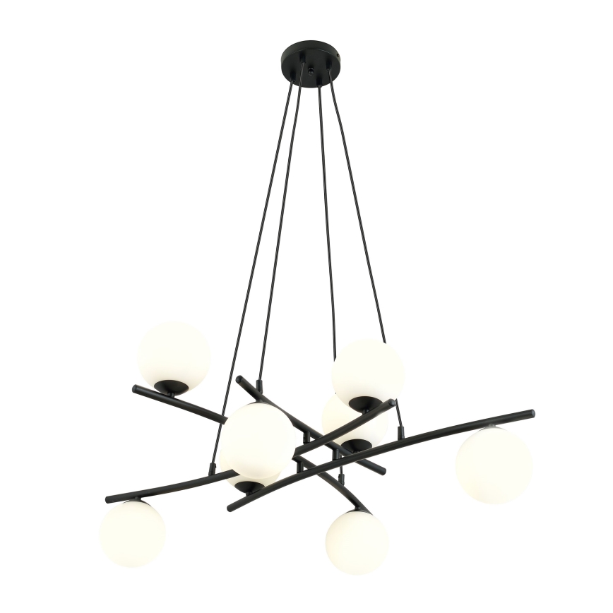 Suspension filaire ESSA 8xE14/10W/230V noir/blanc