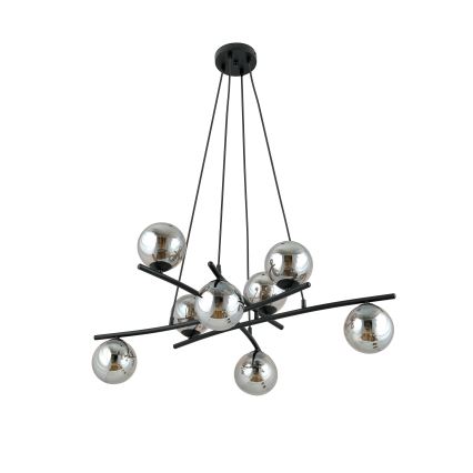 Suspension filaire ESSA 8xE14/10W/230V noir/fumé