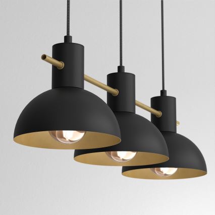 Suspension filaire ESTATE MINI 3xE27/15W/230V noir