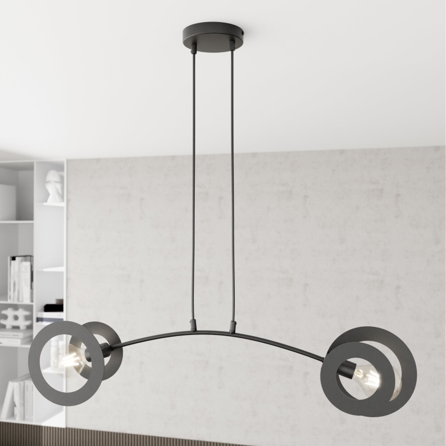 Suspension filaire EUFORIA 2xE27/15W/230V noir