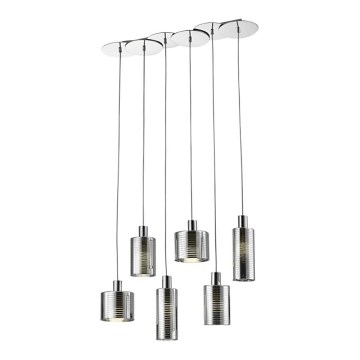 Suspension filaire EVOLUTION 6xE27/11W/230V chrome brillant