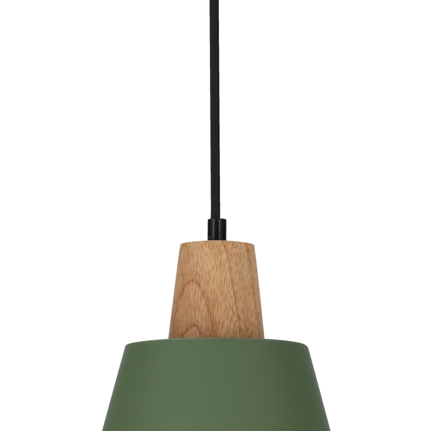 Suspension filaire FARO 1xE27/40W/230V vert/hêtre