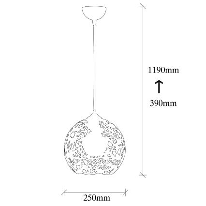 Suspension filaire FELLINI 1xE27/100W/230V