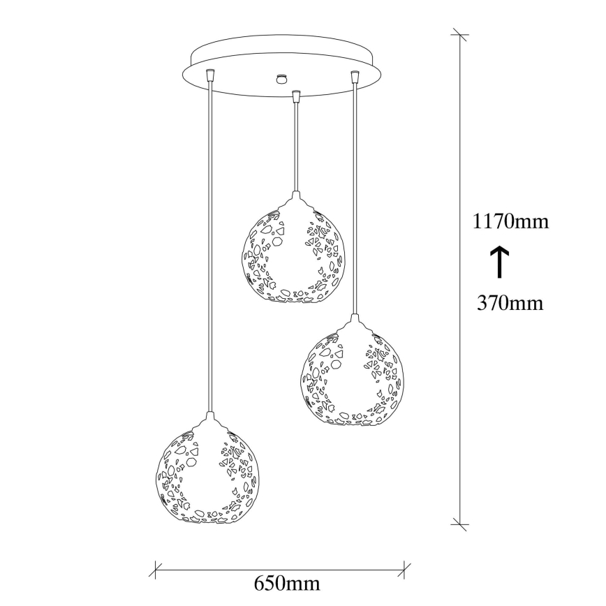 Suspension filaire FELLINI 3xE27/100W/230V