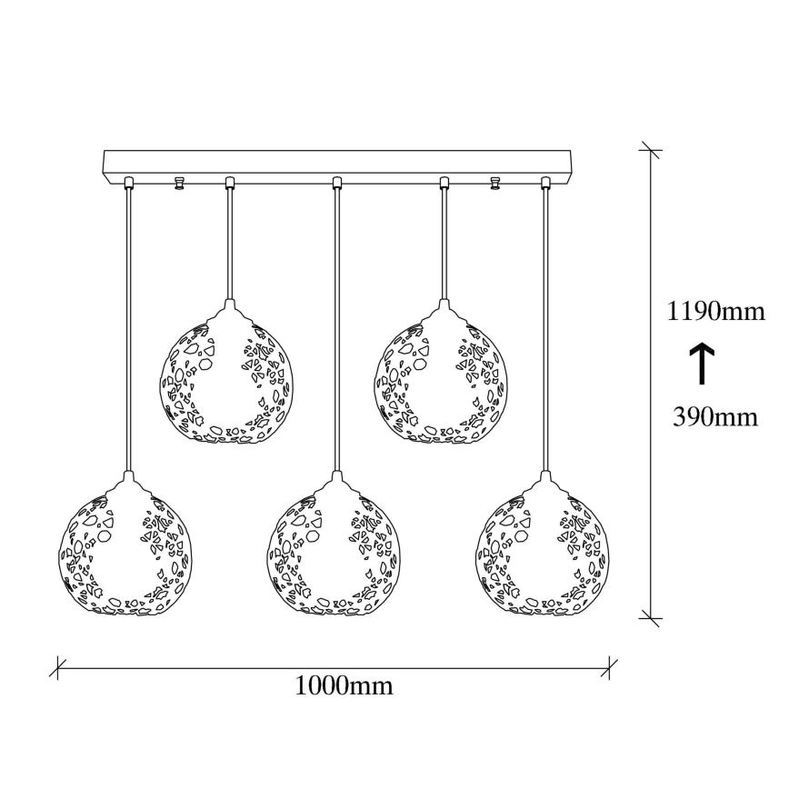 Suspension filaire FELLINI 5xE27/100W/230V