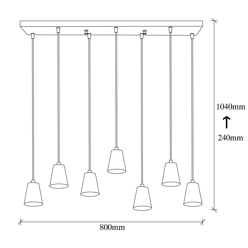 Suspension filaire FES 7xE27/40W/230V