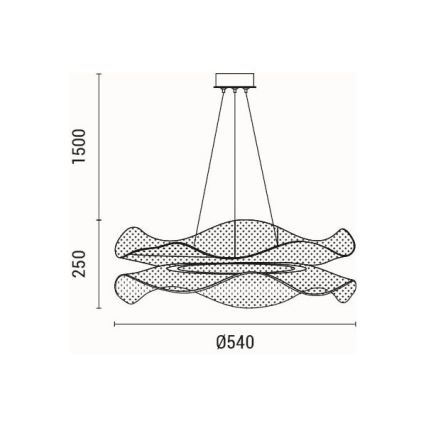 Suspension filaire FIRENZE LED/48W/230V 3000K d. 54 cm