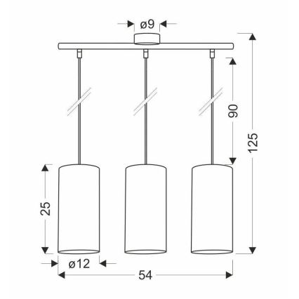 Suspension filaire FLERI 3xE27/60W/230V rotin