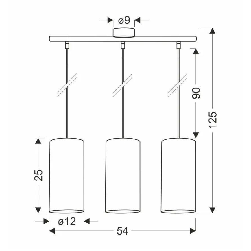 Suspension filaire FLERI 3xE27/60W/230V rotin