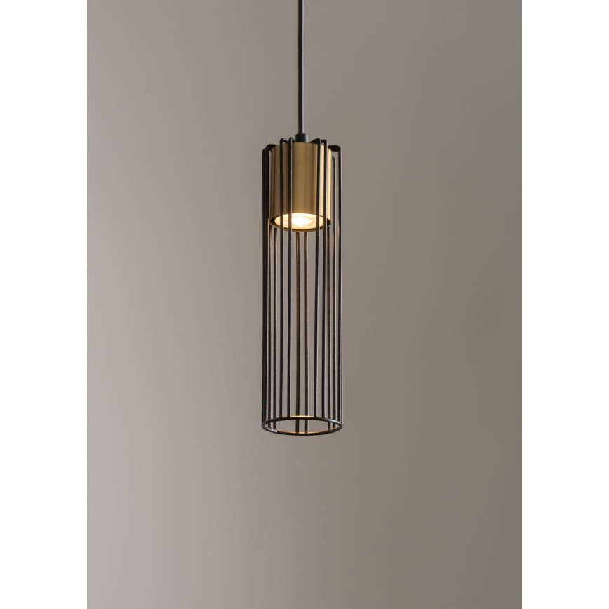 Suspension filaire FOBIA 1xGU10/25W/230V noir/doré