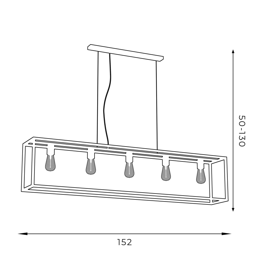 Suspension filaire FRAME 5xE27/60W/230V noir