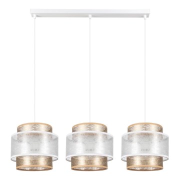 Suspension filaire GABI 3xE27/60W/230V doré/blanc