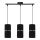 Suspension filaire GINA 3xE27/60W/230V noir