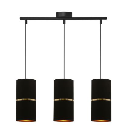 Suspension filaire GINA 3xE27/60W/230V noir